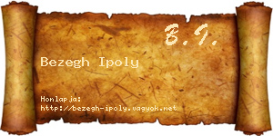 Bezegh Ipoly névjegykártya